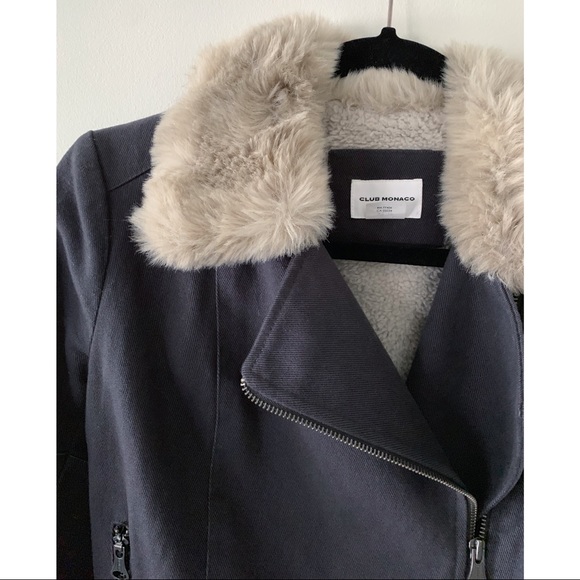 Club Monaco Warm Moto Jacket Xs - Picture 8 of 11